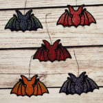 Swirly autumn bat lace hanging gothic halloween decoration.
