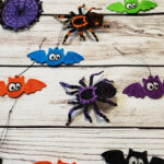 Googly eye lace bats and spiders