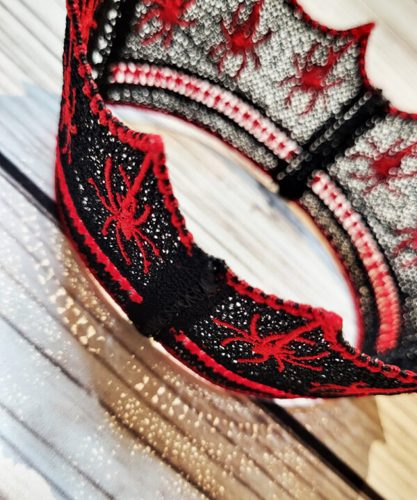 Red Spiders Small Black Lace Gothic Crown