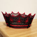 Red spiders black lace gothic crown