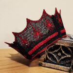 Red spiders black lace gothic crown