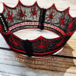 Red spiders black lace gothic crown