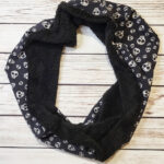 Skull print gothic infinity scarf
