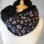 Skull print gothic infinity scarf