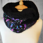 Flying bats gothic print infinity scarf