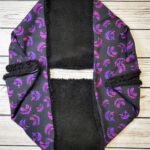Purple jack 'o lantern skull print gothic infinity scarf