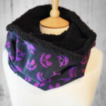 Purple jack 'o lantern skull print gothic infinity scarf