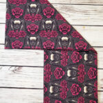 Vampire bats and red roses gothic print infinity scarf