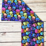 Neon skull print gothic infinity scarf