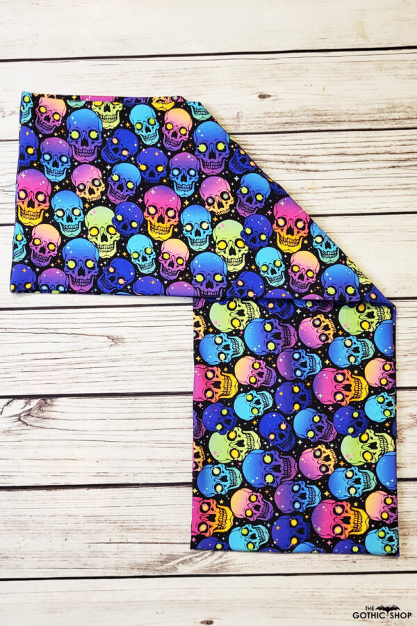 Neon skull print gothic infinity scarf