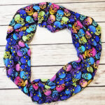 Neon skull print gothic infinity scarf