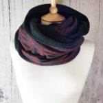 Red cobweb and stripe gothic scarf