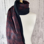 Red cobweb and stripe gothic scarf