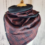 Red cobweb and stripe gothic scarf