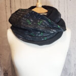 Black Cobweb Roses Stripes Black Fleece Large Multifunctional Snap Gothic Scarf