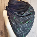 Black Cobweb Roses Stripes Black Fleece Large Multifunctional Snap Gothic Scarf