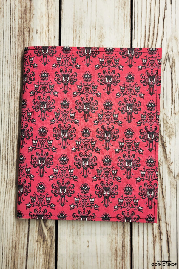 Bats on Pink Background Gothic Print Faux Leather A5 Notepad Holder
