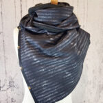 Black Stripes Black Fleece Large Multifunctional Snap Gothic Scarf