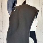 Pierced Grey Cat's Ears Black Hooded Gothic Scarf with Pockets
