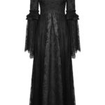Belladonna Court Black Brocade Gothic Victorian Prom Dress