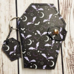 Cordelia Mini Lilac Bats Mini Bifold Gothic Coffin Wallet