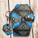 Cordelia Blue Death Moth Mini Bifold Gothic Coffin Wallet