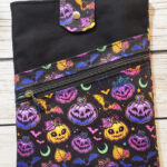 Cutest Pumpkins & Bats Gothic LARGE Book Sleeve with Zip Pocket