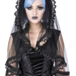 Eliana Black Mesh Gothic Wedding Veil by Sinister