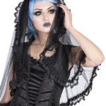 Eliana Black Mesh Gothic Wedding Veil by Sinister