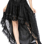 Dulce Black Lace High Low Gothic Skirt by Sinister