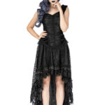 Dulce Black Lace High Low Gothic Skirt and top by Sinister