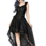 Dulce Black Lace High Low Gothic Skirt and top by Sinister