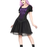 Eliana Black Purple Velvet Gothic Lolita Minidress by Sinister
