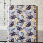 Moondance Grey Skull Death Moth A6 Gothic Print Small Notepad Holder