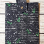 Black Cobweb Roses Stripes Gothic Paperback SMALL Book Sleeve iPad Cover