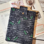 Black Cobweb Roses Stripes Gothic Paperback SMALL Book Sleeve iPad Cover