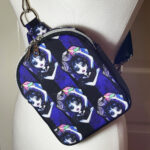 Mavee Wednesday Purple Stripe Small Gothic Crossbody Sling Bag