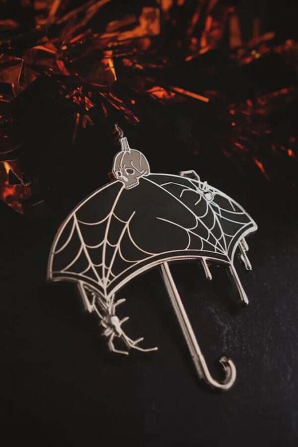 Nevermore Large Black Umbrella Enamel Pin