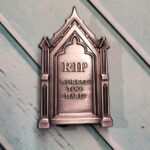RIP Worked Too Hard Tombstone Enamel Pin