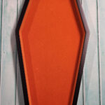 Orange Velvet Lined Coffin Trinket Box