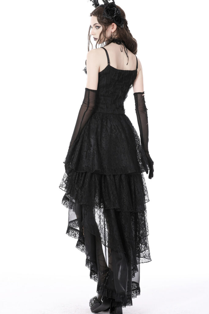 Gothic Prom Elsinore Black Lace Frilly Romantic Gothic Prom Dress - Gothic Prom Dresses
