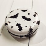 Bats on White Little Compact Gothic Mirror
