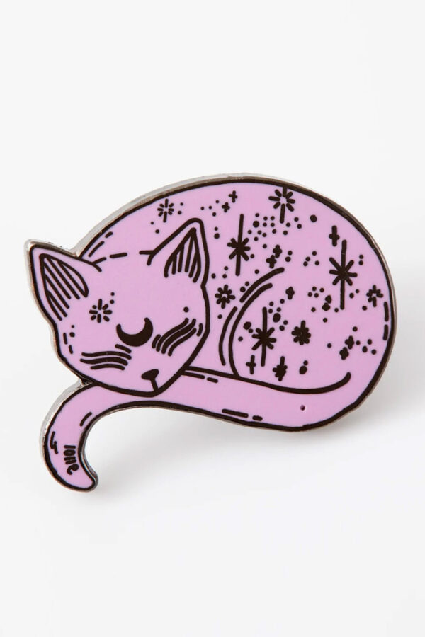 Mystical Cat Pink Enamel Pin