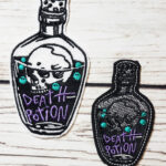 Death Potion Skull Bottle Embroidered Iron On Sew On Gothic Patch
