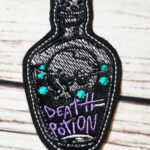 Death Potion Skull Bottle Embroidered Iron On Sew On Gothic Patch