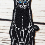 Mystical Black Cat Embroidered Iron On Sew On Gothic Patch