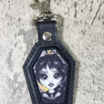 Wednesday Coffin Shaped Gothic Keyring | Bag Tag