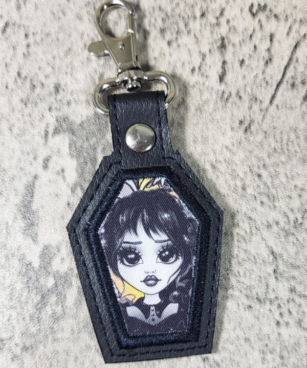 Wednesday Coffin Shaped Gothic Keyring | Bag Tag