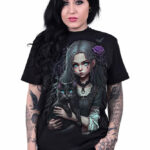 Goth Familiar Wednesday Black Cat Gothic T-Shirt
