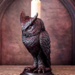 Owl of Astrontiel Black Gothic Candlestick by Alchemy Gothic